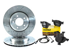 FOR BMW X5 F15 30D 40D XDRIVE 06- FRONT BRAKE DISCS PADS DRILLED GROOVED 348MM