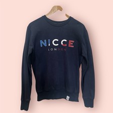 Nicce London - Size XS Small Jumper  Sweatshirt Blue Graphic Print Preloved