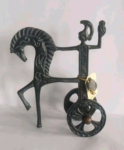 Vintage etruscan horse chariot - vintage,
