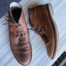 Lacoste Sherbrooke Hi Men’s tan Brown Soft Leather Chukka Boots - Size UK 8