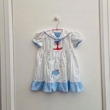 Chic a Lou of London Dress  18-24 Months Blue Girls Sailor  Vintage