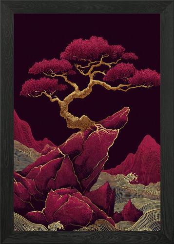 Fuchsia pink bonsai - pink, tree
