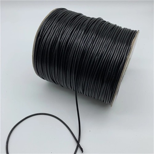 Waxed cotton cord black - waxed,