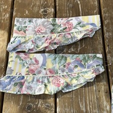 St Michael's Vintage Curtain Tie Backs x2 Frilled Floral Cottagecore