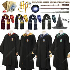 UK Harry Potter Gryffindor Ravenclaw Slytherin Robe Cloak Tie Costume Wand Scarf