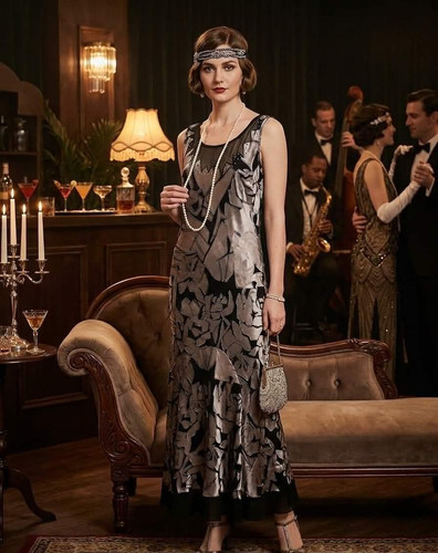Chesca black silk 20s art - black,
