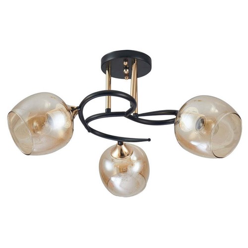 Amber bell glass - black, gold