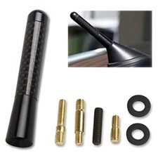 3" Car Radio Aerial Bee Sting Mast Antenna Ariel Arial Black Stubby Carbon Fiber