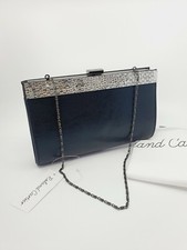 Roland Cartier Bettiie Black Fabric Diamante Trim Clutch Bag