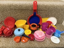 Vintage Retro Plastic Toy Tea set pieces () in assorted colours