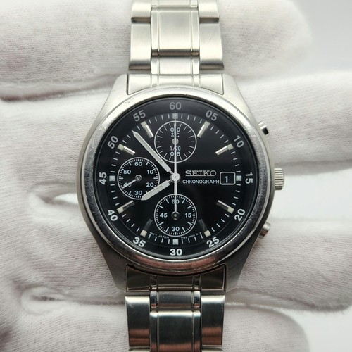 Seiko men silver - tone, w/