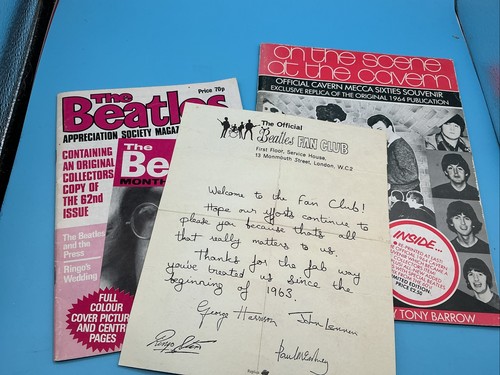 Beatles fan club letter on - club,