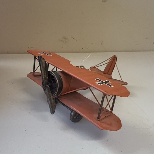 Biplane model orange - model, metal