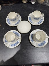 Coalport Revelry Blue Ceramic Coffee Cups and Saucers Set of 4