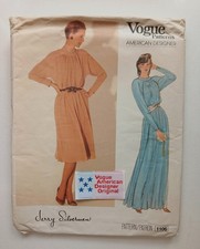 Uncut Vintage Vogue + Label Designer 1980s Loose Dress 14-18 Sewing Pattern 1106