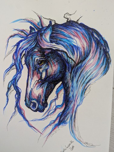 Blue spirit horse - blue, original