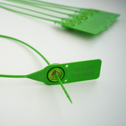 Green plastic security seals - green,