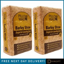 2 x PILLOW WAD BARLEY STRAW 2KG QUALITY DRIED ANIMAL PET NATURAL BEDDING FEED