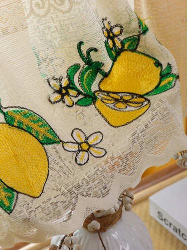 Lemon embroidery short curtain - embroidery,