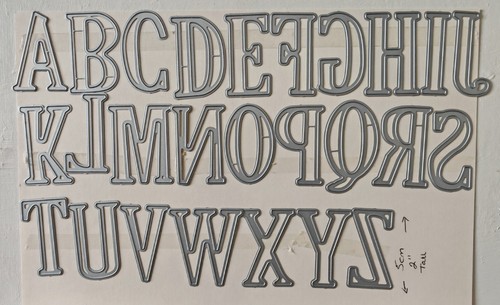 Large alphabet dies - alphabet, upper