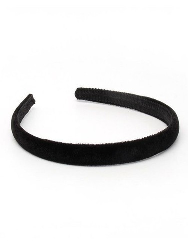 Black velvet aliceband hair - velvet,