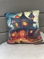 Spooky House Cushion, never used, soft faux suede material 