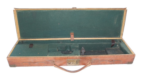 Leather gun case brass - leather,