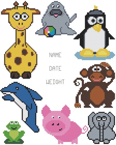 Baby cross stitch kit - stitch, animal