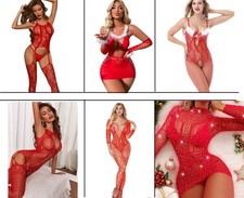 Sexy Xmas Bodystocking Red