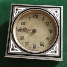 Old Interesting Haller 8 Day Small Clock 6 Rubis Unusual Winding Spares Repairs