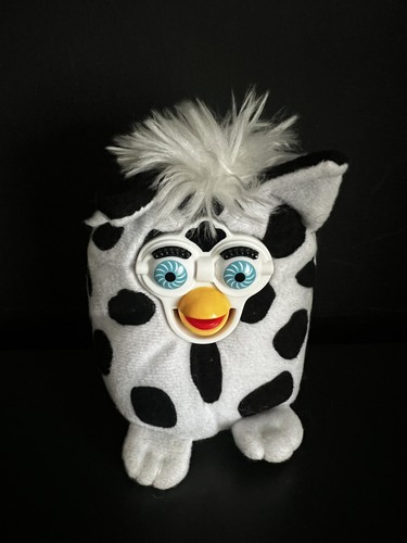 Vintage cow print furby - cow, black