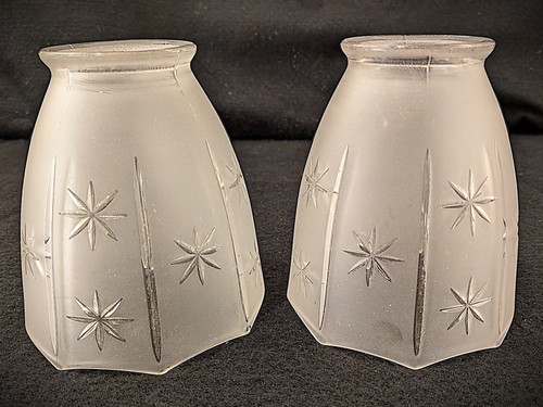 Antique glass fixture shades - glass,