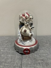 Franklin Mint Coca Cola Polar Bears Special Delivery Glass Dome 2008 Vintage