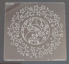Groovi Santa & Stars Round A5 Square Embossing Plate Clarity Pergamano