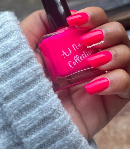Pink neon nail polish varnish - pink,