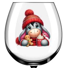 x12 Eeyore Christmas glass