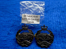 PAIR RTR, ROYAL TANK REGIMENT OFFICERS SERVICE DRESS BRONZE COLLAR BADGES, TKS
