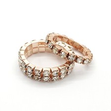 Silver Gold CZ Crystal Stretch