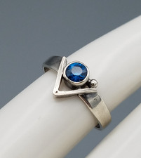 Vintage Blue Garnet V-shape