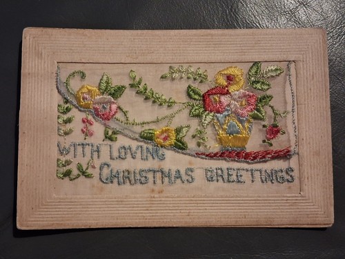 Ww1 silk postcard embroidered - ww1,