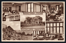 Postcard Swanage Dorset large property Highcliffe multiview posted 1953