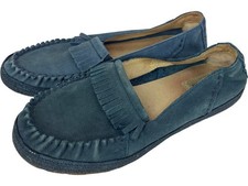 UGG Australia Blue Suede Moccasin Fringe Loafers UK 5.5
