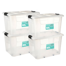 4X Plastic Storage Boxes Home