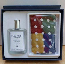 HACKETT Aftershave Splash and Pure Silk Multi-Colour Polka Dot Handkerchief Set
