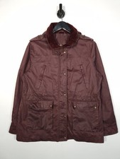 Fat Face Utility Jacket Size UK 16 Women's Purple Check Lined Hooded Coat