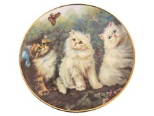 Meadow Trio Cat Plate In Bone