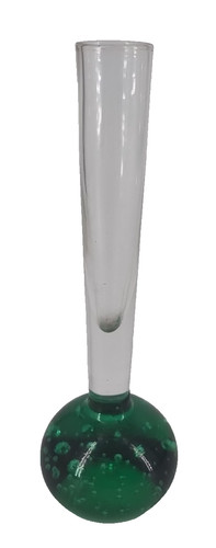 Green glass bud vase - green,