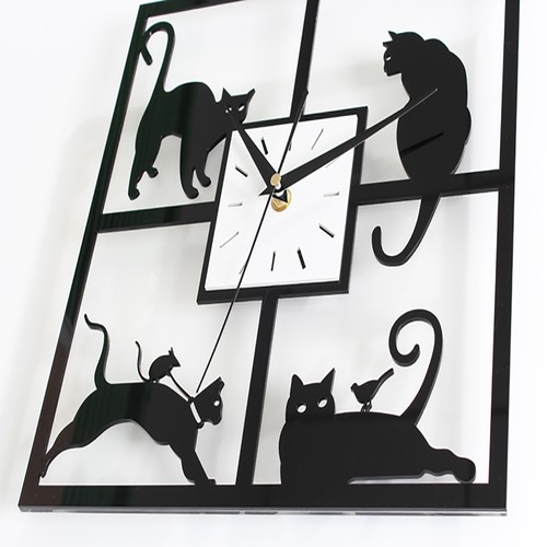 Cube black cat - black, wall