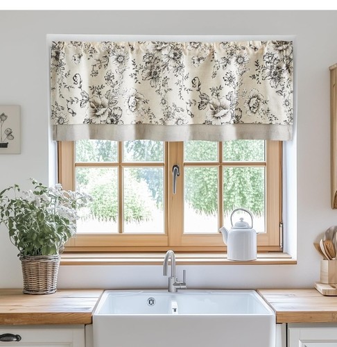 Vangao linen valance curtain - linen,