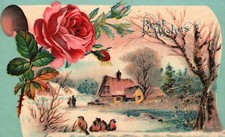 Vintage Postcard Best Wishes